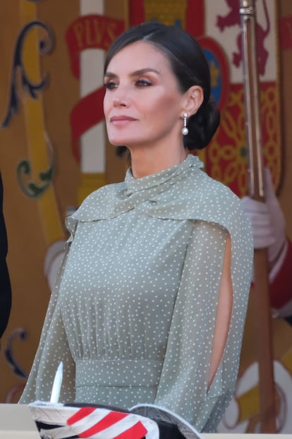 Spanish Royals Attend The National Day Military Parade