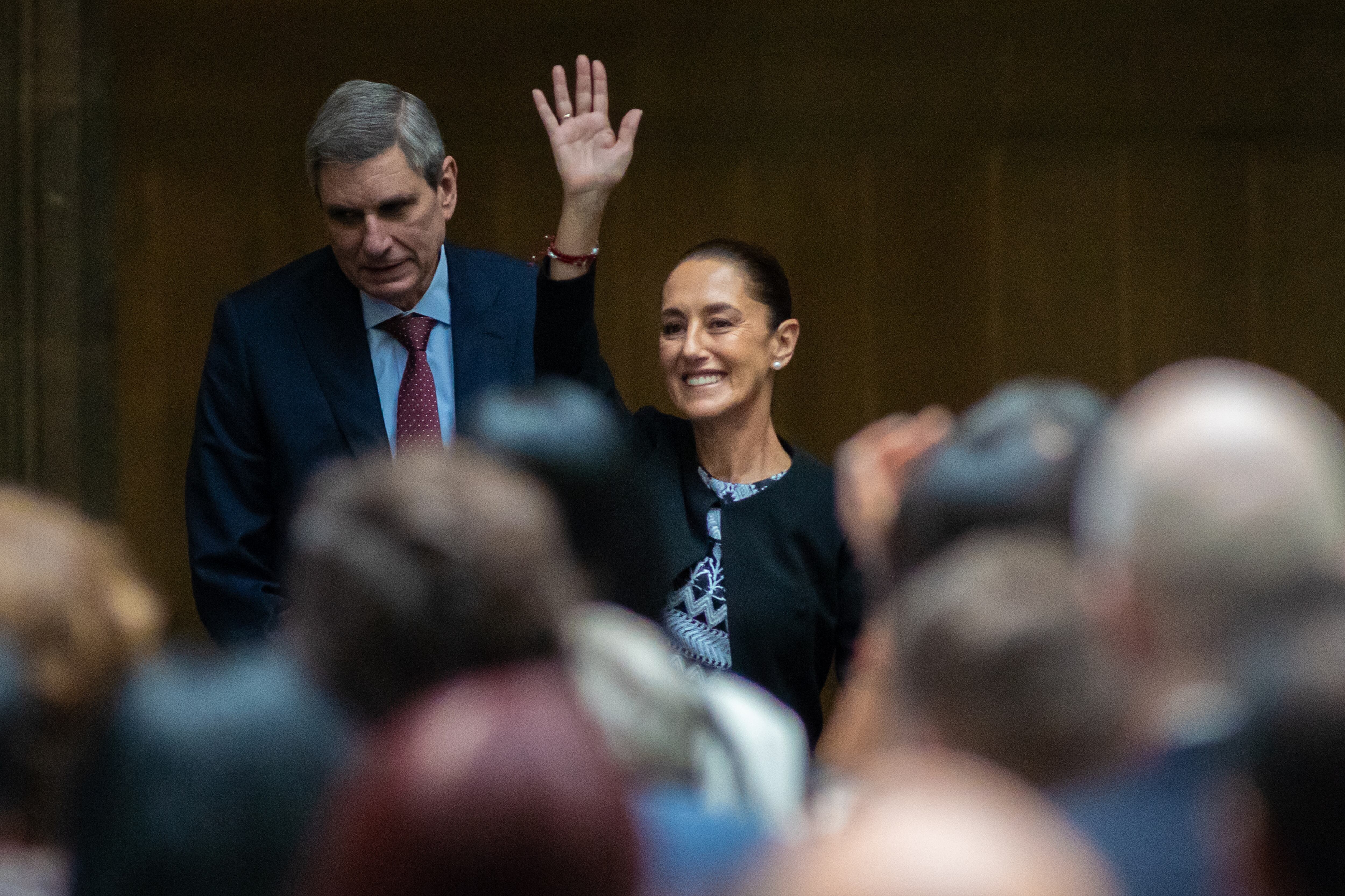Claudia Sheinbaum en su primer informe de Gobierno en Palacio Nacional.