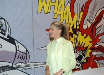 La viuda de Roy Lichtenstein, Dorothy, presentó ayer la primera retrospectiva del pintor estadounidense en España.