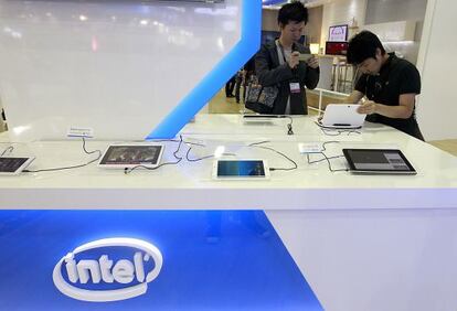 Pabellón de Intel en la exposición Computex 2014, en Taipei, el 3 de junio de 2014.