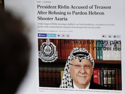 Noticia en la web del diario isarel&iacute; &#039;Haaretz&#039; sobre la campa&ntilde;a de acoso al presidente Rivlin.