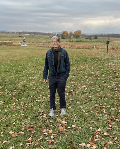 Peter Carmichael, historiador de la Guerra Civil estadounidense, en el campo de batalla de Gettysburg, el 26 de octubre de 2022.