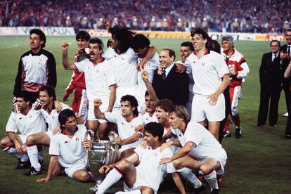 El Milan campeón de la Copa de Europa de 1989.