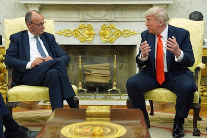 Trump y Merz, en el Despacho Oval este jueves.