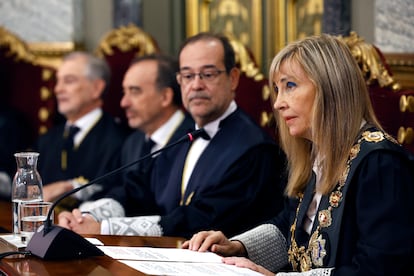 La presidenta del Tribunal Supremo y del Consejo General del Poder Judicial, Isabel Perelló, en Madrid.