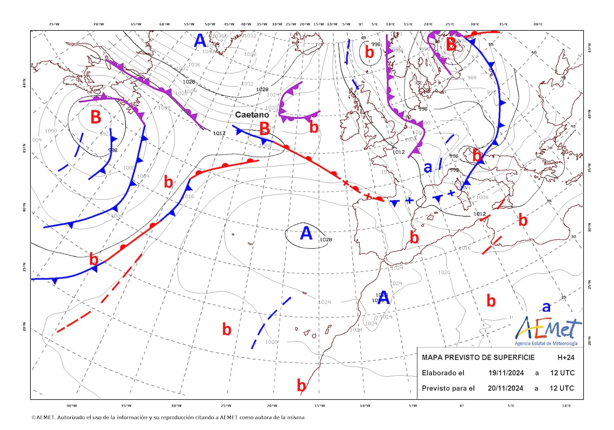 La borrasca ‘Caetano’ provocará vientos muy fuertes y un intenso temporal marítimo en el norte y este de la Península