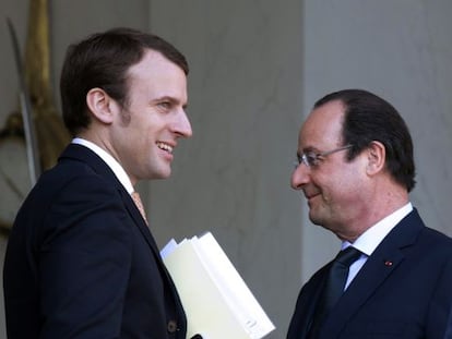 Hollande e Macron, em uma foto de março.