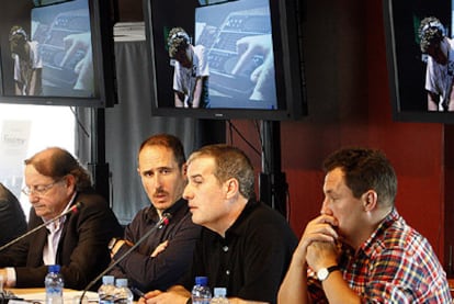 De izquierda a derecha, Josep Ramoneda, director del CCCB, junto al triunvirato que dirige el Sónar: Enric Palau, Ricard Robles y Sergio Caballero.