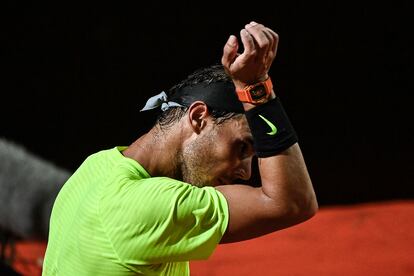 Nadal, durante el partido contra Schwartzman en el Foro Itálico de Roma.