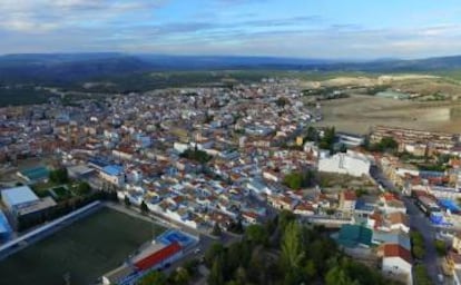 Vista aérea de Villanueva del Arzobispo (Jaén).