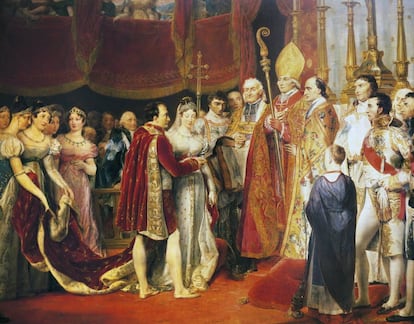 Lienzo del enlace religioso entre Napoleon I y María Luisa, el 2 de abril de 1810.