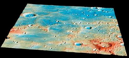 Regi&oacute;n de Mercurio donde se ha estrellado, de forma programada, la sonda &#039;Messenger&#039;, de la NASA, el 30 de abril.
 
 