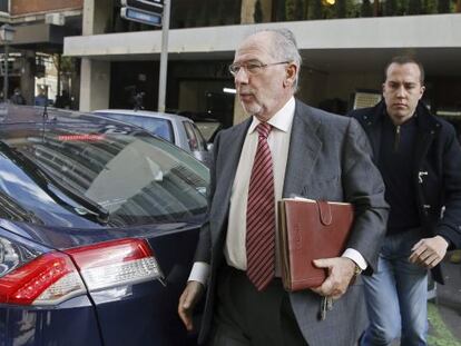 Rodrigo Rato, quan ha tornat aquest divendres al seu domicili de Madrid.