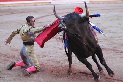 Juan José Padilla, en la plaza de toros de Pamplona.