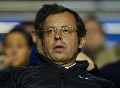 Sandro Rosell, durante o jogo contra o Levante.