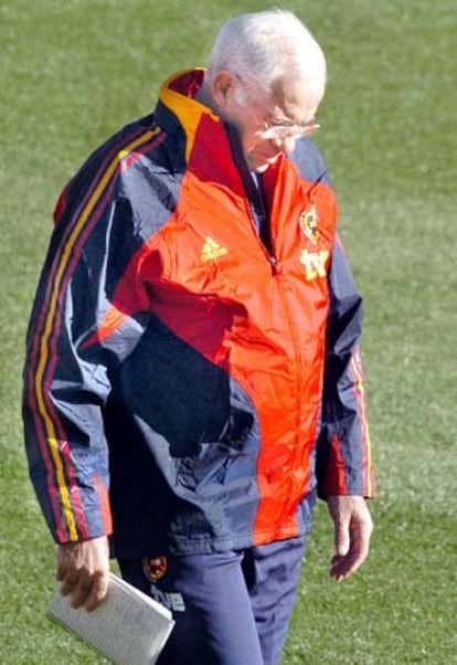 Luis Aragonés, en un entrenamiento.