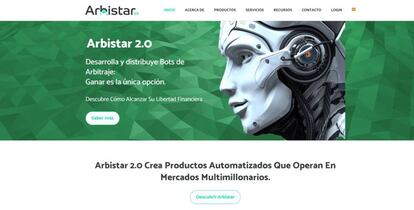 Captura de pantalla de la web de Arbistar 2.0.