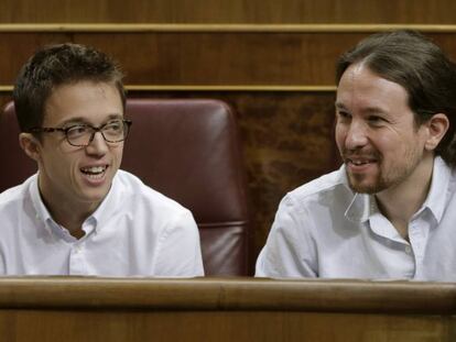 &Iacute;&ntilde;igo Errej&oacute;n y Pablo Iglesias, este jueves.