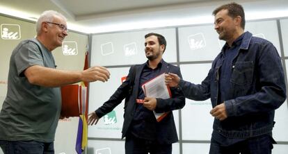 Cayo Lara, Alberto Garzón y Antonio Maillo en el comité político federal de IU