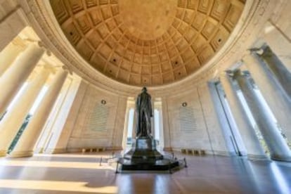 Interior del monumento a Jefferson, en Washington.