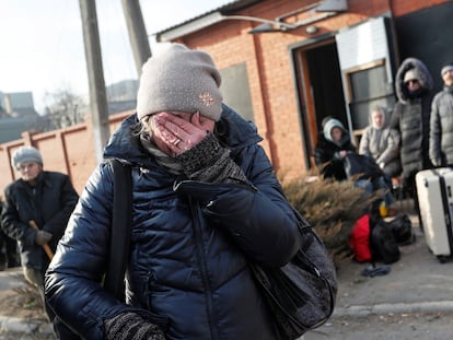 La vecina de Mariupol Inga Serbina, antes de abandonar el asediado puerto sur de la ciudad el 27 de marzo.