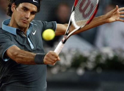 Federer, durante su partido en el Abierto de tenis de Madrid.