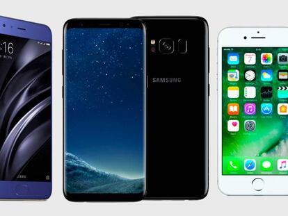 Comparativa del nuevo Xiaomi Mi6 frente al iPhone 7 y Samsung Galaxy S8