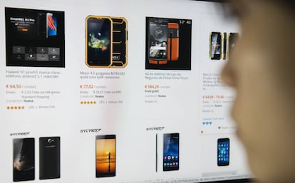 Página web de Aliexpress en las que aparecen algunos terminales dudosos.