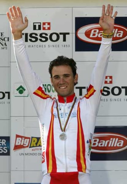 Alejandro Valverde, feliz en el podio.