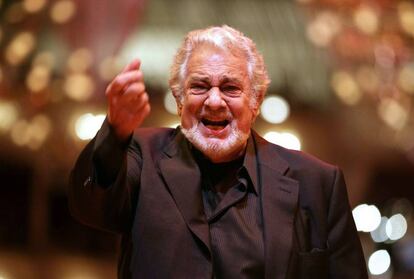 Plácido Domingo durante un ensayo en Viena en 2016.