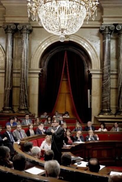 El presidente de la Generalitat, Artur Mas, en el Parlament de Cataluña.