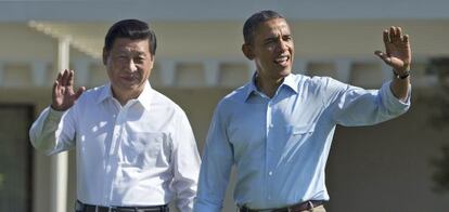 El presidente chino, Xi Jinping, y el presidente de Estados Unidos, Barack Obama, en un encuentro en 2013 en California.