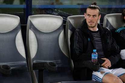 El delantero galés del Real Madrid, Gareth Bale, en el banquillo.
