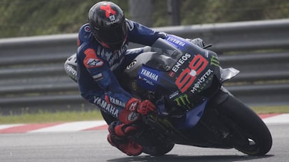 Jorge Lorenzo, en el circuito de Sepang (Malasia) con la Yamaha.