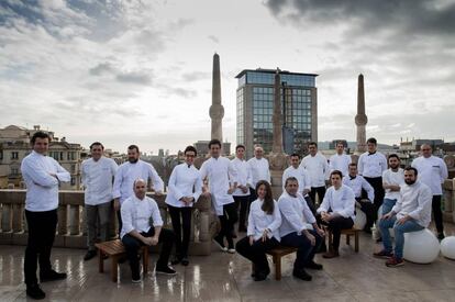 Chefs que participan en el festival gastronómico del Paseo de Gracia, en Barcelona.