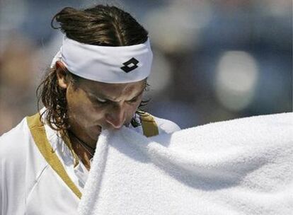 David Ferrer, durante el partido ante Novak Djokovic