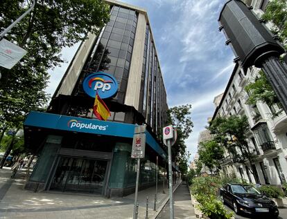 Sede nacional del Partido Popular en la calle Génova, a 30 de mayo de 2022.