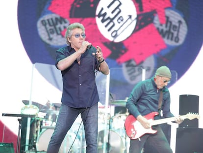 Roger Daltrey (izquierda) y Pete Townshend, de The Who, ayer durante su actuación en el Mad Cool Festival de Madrid.
