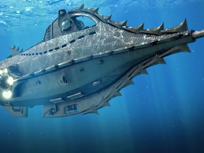 El submarino 'Nautilus' tal y como se representó en la versión de 1954 de '20.000 leguas de viaje submarino', la película de Disney basada en la novela de Julio Verne.