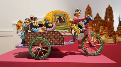 Una de las esculturas de la exposición 'Nacimientos Mexicanos', en la Casa de México, en Madrid.