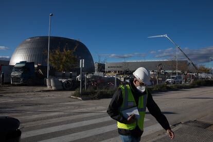 Vista de las obras de construcción del hospital de pandemias y emergencias Isabel Zendal en Valdebebas (Madrid).