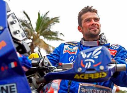 Cyril Després, a su llegada ayer a Dakar.