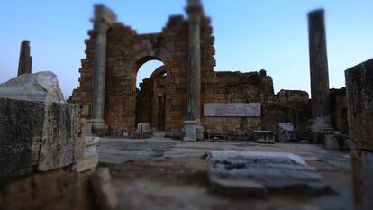 Parte de los Baños de Adriano en las ruinas libias de la ciudad romana de Leptis Magna.