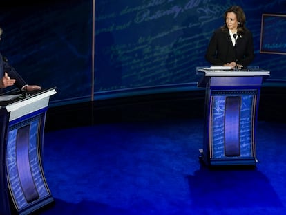 Donald Trump y Kamala Harris en el debate de este 10 de septiembre en Filadelfia (Pensilvania).
