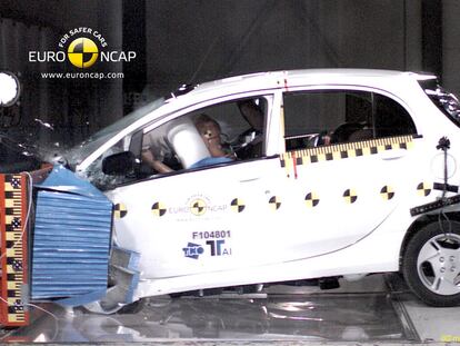 Pruebas de impacto frontal y trasero realizadas al Mitsubishi i-MIEV.