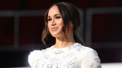 Meghan Markle en el escenario del concierto Global Citizen Live en Nueva York el 25 de septiembre de 2021.