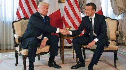 Donald Trump y Emmanuel Macron el pasado 25 de mayo en la Cumbre de la OTAN celebrada en Bruselas.