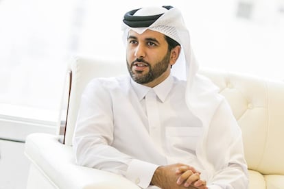 Saif Ahmed Al Thani, durante la entrevista en Doha, el jueves.