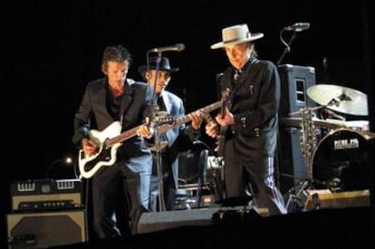 Bob Dylan, en su concierto del jueves en Barcelona.