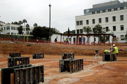 Obras del hospital que se esta construyendo en el parque sanitario Pere Virgili de Barcelona.